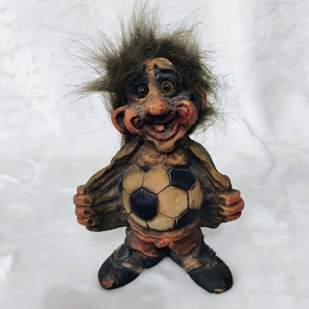 Vtg NyForm Soccer Player Troll Figurine 7" Norway T277 Scandinavian Folklore N